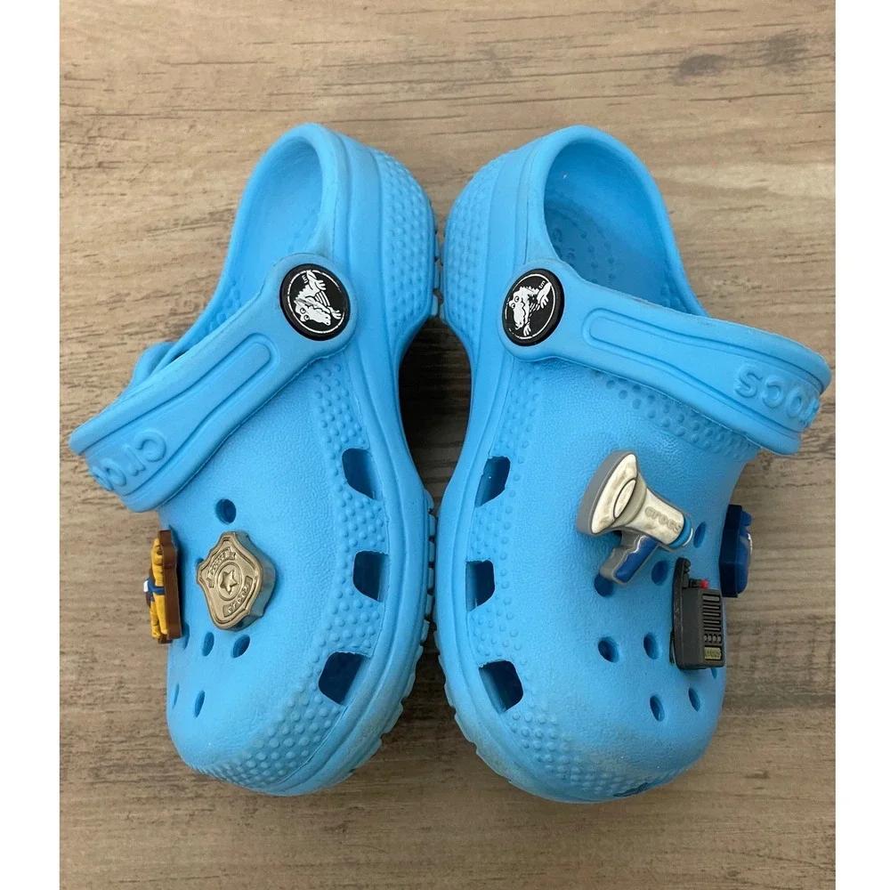 Crocs Clogs Police K9 Jibbitz C6 Blue Toddler Boys‎ Girls Classic Sandals